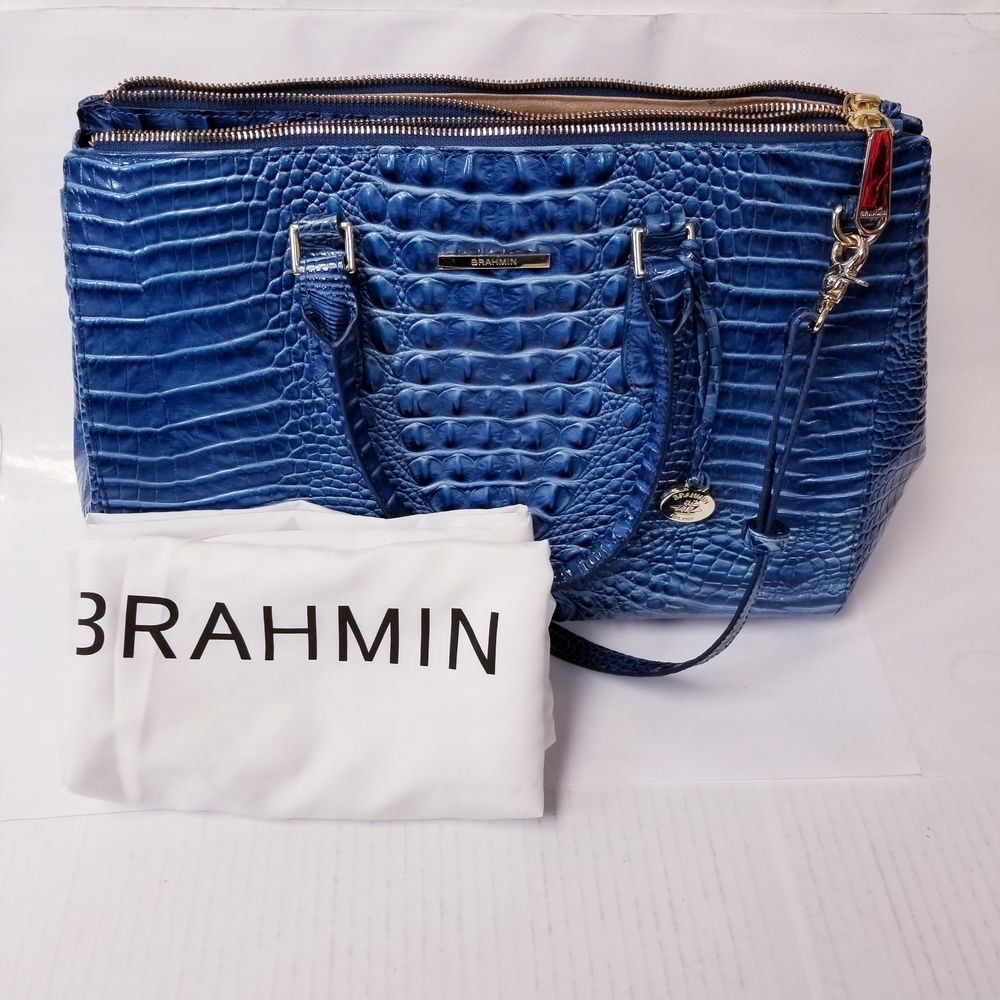 Brahmin Blue Crocodile-Embossed Women's Bag